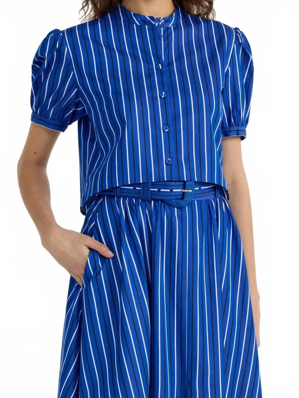 NEW SALONI jude c shirt in azure stripe